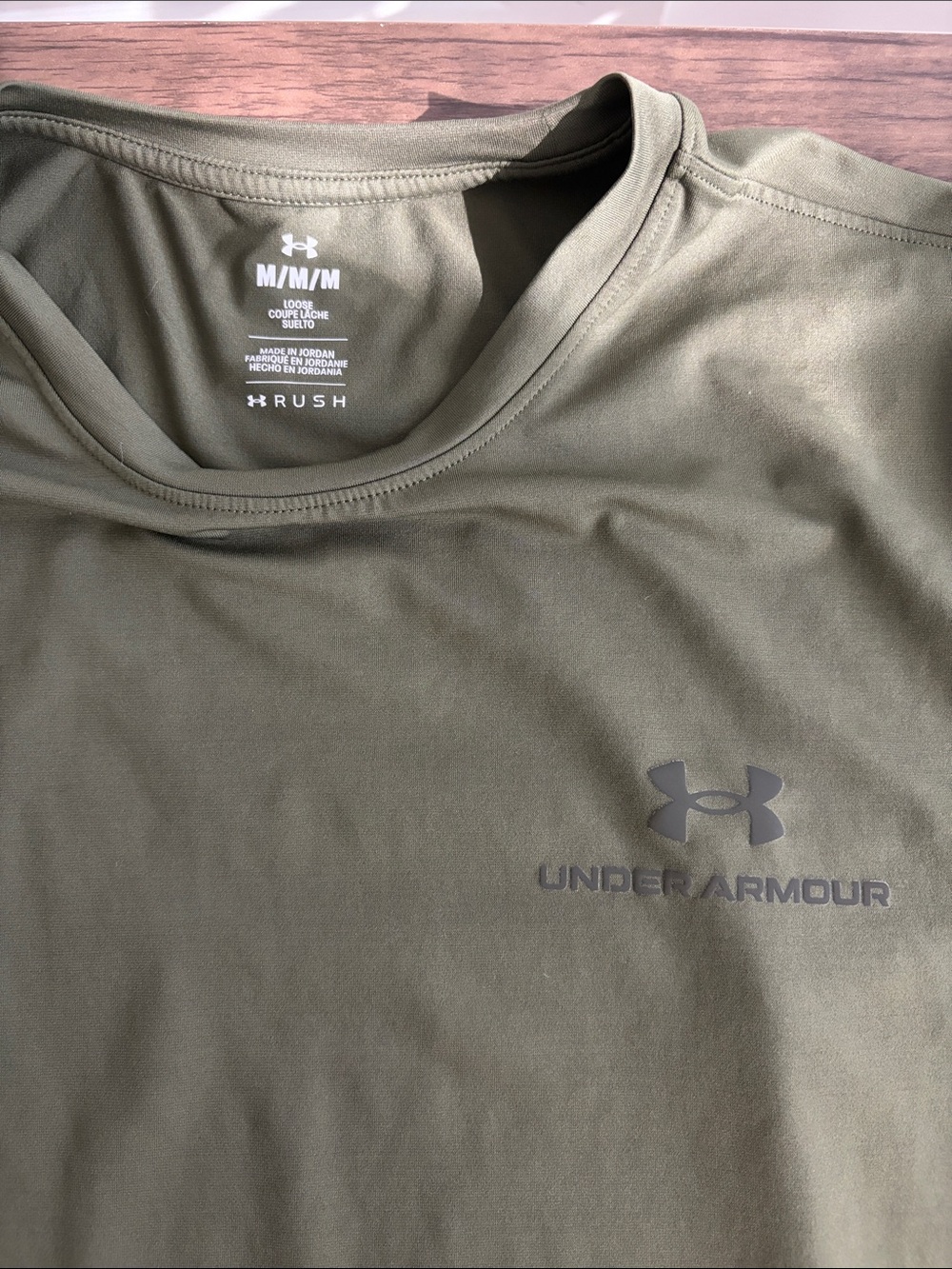 Under Armour Rush Men’s active tee in Olive green